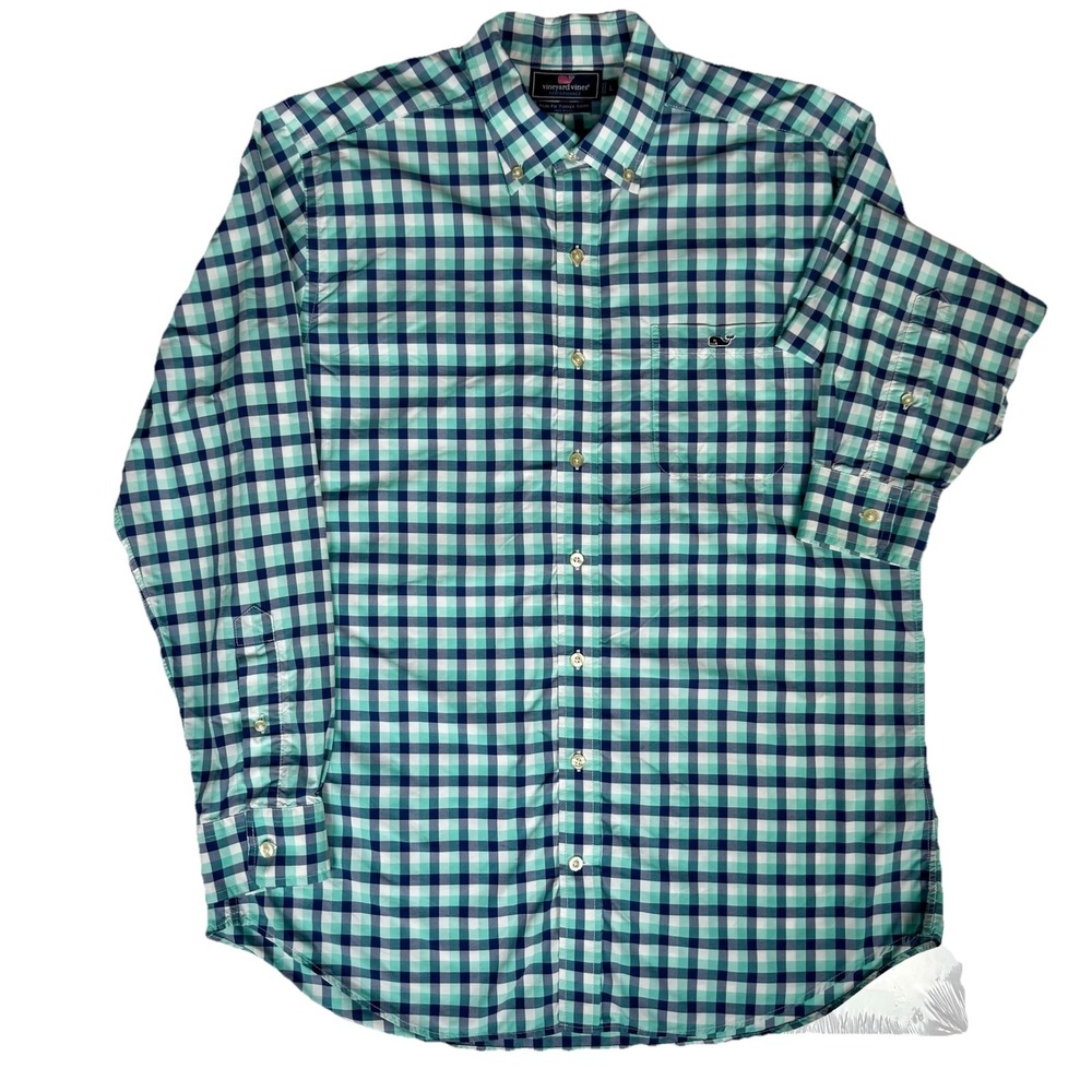 Vineyard Vines Performance Slim Fit Tucker Plaid‎ Shirt Men's Large